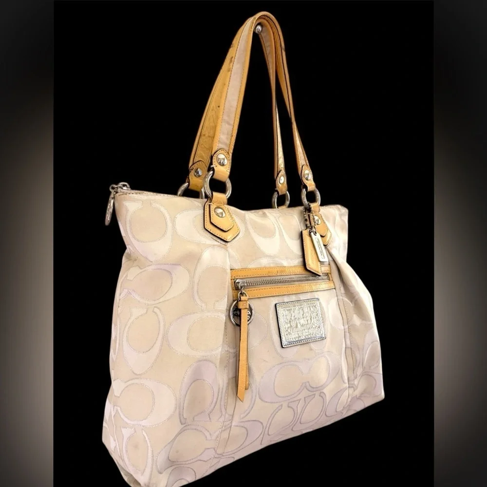Coach Poppy Limited Edition Signature Sateen Glam Tote Bag